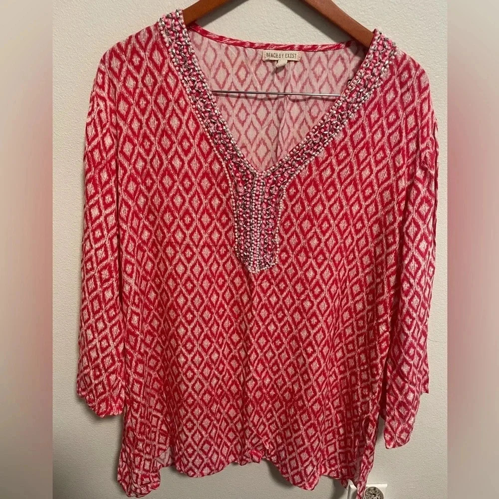 Beach by Exist red blouse size XL